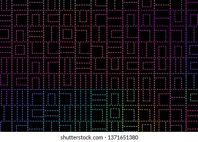 Modern geometric template with dashed lines. Creative vector abstract background. Perfect for cover, web design, poster, packaging, business cards. 