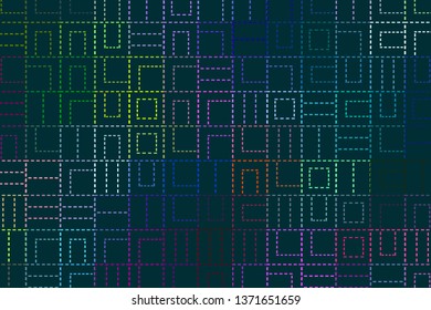 Modern geometric template with dashed lines. Creative vector abstract background. Perfect for cover, web design, poster, packaging, business cards. 