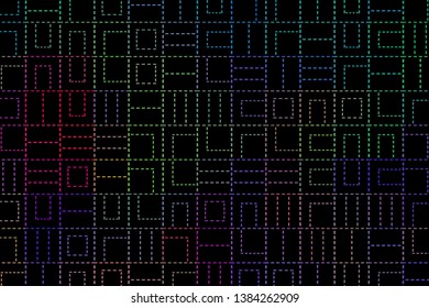 Modern geometric template with dashed lines. Creative vector abstract background. Perfect for cover, web design, poster, packaging, business cards. 