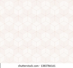 Modern geometric texture. Repeating abstract background. Vector illustration. Seamless linear pattern with crossing thin lines. Abstract geometric texture. Stylish background in beige color.