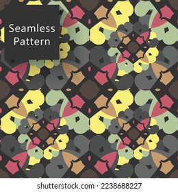Modern geometric and textures illustration pattern. Creative collage with shapes. Seamless pattern. Fashionable template for design.