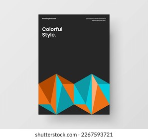 Modern geometric tiles company identity template. Original front page vector design layout.