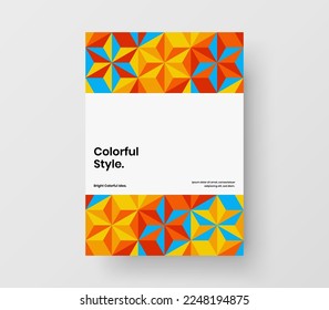 Modern geometric tiles pamphlet concept. Creative flyer vector design illustration.
