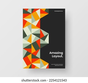 Plantilla de postal de baldosas geométricas modernas. Ilustración de vector de diseño A4 de identidad corporativa aislada.