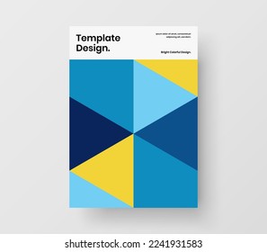 Modern geometric tiles poster illustration. Abstract corporate cover A4 vector design concept.