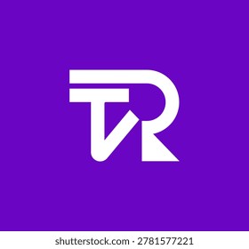 Modern Geometric TR Monogram Logo Design with Interlocking Letters T and R for Tech Brand