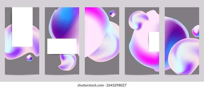 Conjunto abstracto de tendencia geométrica moderna. Composición de Formas degradadas, cubiertas de Vector nuevo diseño