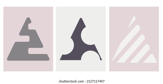 Modern geometric trendy set of abstract aesthetic minimalist hand drawn contemporary posters. Scandinavian Style. abstract and geometric elements. Modern art ideal for wall decoration, interior poster
