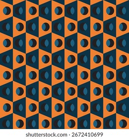 Modern Geometric Triangle and Circle Pattern Bold Color Repeat Background