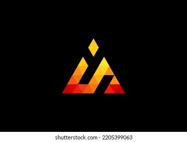 modern geometric triangle letter i and s
