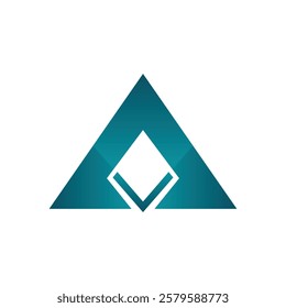 Modern Geometric Triangle Logo with Diamond Shape