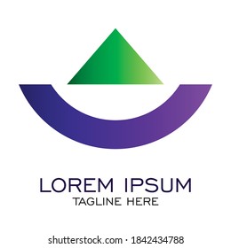 Logo del triángulo geométrico en estilo y color de gradiente, perfecto para el logotipo de la empresa de negocios y finanzas