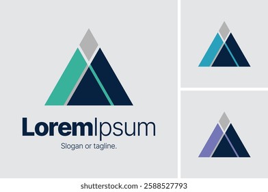 Modern Geometric Triangle Pinnacle Logo Icon Design Concept Template