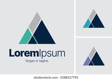 Modern Geometric Triangle Pinnacle Logo Icon Design Concept Template