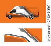 Modern Geometric Van Wrap Design, Racing Stripe Car Decal Vector Graphics