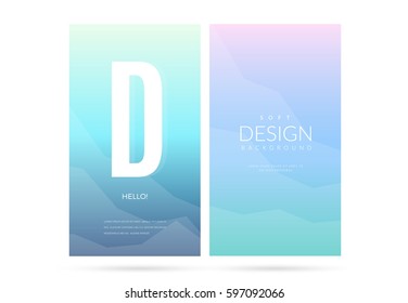 Modern geometric vector design. Blurred soft color gradient vertical wallpaper background set. Sweet romantic collection for web and print banners.