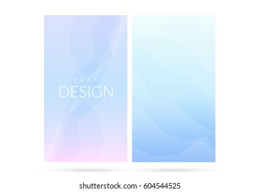 Modern geometric vector design. Blurred soft color gradient vertical wallpaper background set. Sweet romantic collection for web and print banners.