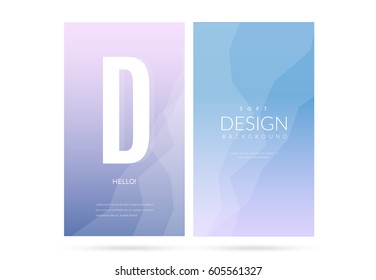 Modern geometric vector design. Blurred soft color gradient vertical wallpaper background set. Sweet romantic collection for web and print banners.