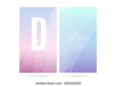 Modern geometric vector design. Blurred soft color gradient vertical wallpaper background set. Sweet romantic collection for web and print banners.