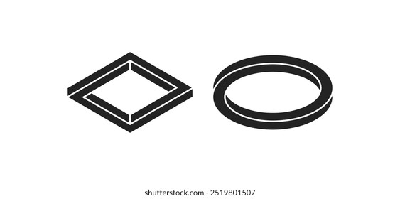 Modern geometric vector design featuring abstract shapes and white space, perfect for digital art, illustrations, and templates