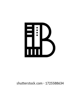 Letra moderna del logotipo del vector geométrico B. Vector de diseño de letras B