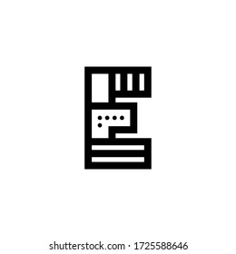 Modern Geometric Vector Logo Letter E. E Letter Design Vector