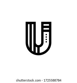 Modern Geometric Vector Logo Letter U. U Letter Design Vector