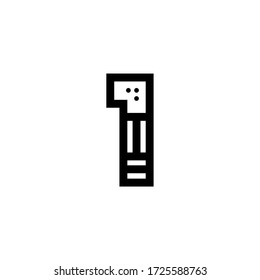 Modern Geometric Vector Logo Number 1. 1 Number Design Vector
