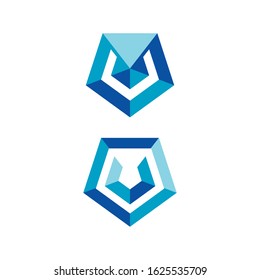 modern geometric vector logotype initial letter V logo premium brand identity