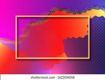 Modern geometric wave pattern background, dynamic shapes, small particles, bright gradient colors. Cover design, poster, flyer, book design. Vector illustration