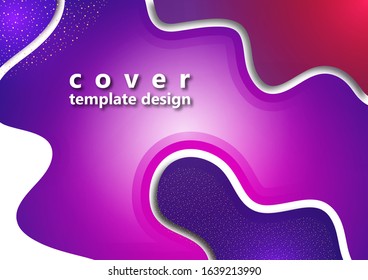 Modern geometric wave pattern background, dynamic shapes, small particles, bright colors. Cover design, poster, flyer, book design. Vector illustration