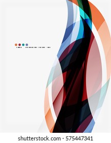 Modern geometric wavy shapes on light. Vector template background for workflow layout, diagram, number options or web design