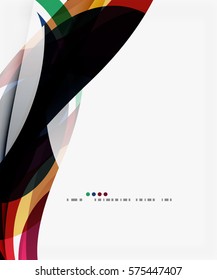 Modern geometric wavy shapes on light. Vector template background for workflow layout, diagram, number options or web design