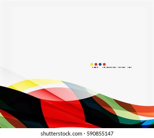 Modern geometric wavy shapes on light. Vector template background for workflow layout, diagram, number options or web design
