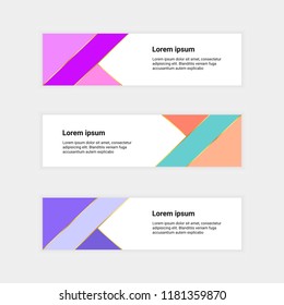 Modern geometric web banners. Design with triangles, golden lines. Horizontal template for business card, flyer, invitation, social media
