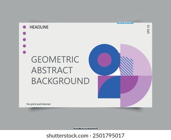 Modern Geometric Website UI Design. Landing with abstract shapes for web design. For use in Presentation. Vector illustration