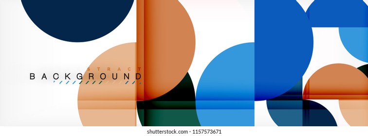 Modern geometrical abstract background - circles. Business or technology presentation design template, brochure or flyer pattern, or geometric vector web banner