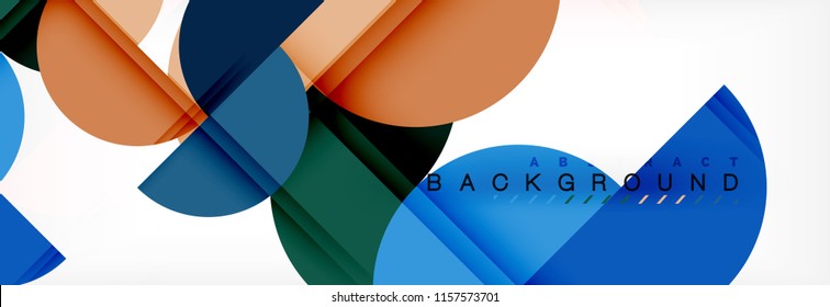 Modern geometrical abstract background - circles. Business or technology presentation design template, brochure or flyer pattern, or geometric vector web banner