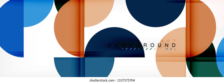 Modern geometrical abstract background - circles. Business or technology presentation design template, brochure or flyer pattern, or geometric vector web banner