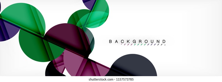 Modern geometrical abstract background - circles. Business or technology presentation design template, brochure or flyer pattern, or geometric vector web banner