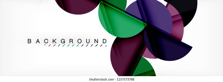 Modern geometrical abstract background - circles. Business or technology presentation design template, brochure or flyer pattern, or geometric vector web banner