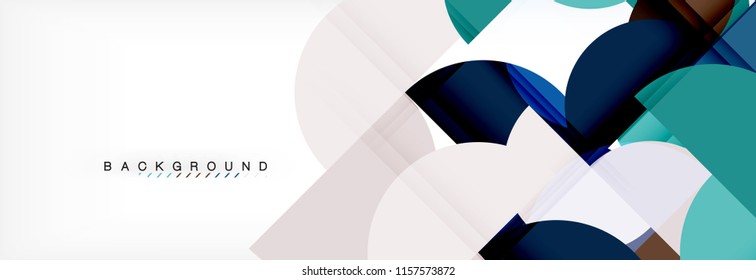 Fondo abstracto geométrico moderno - círculos. Plantilla de diseño de presentación comercial o tecnológica, patrón de folleto o volante, o banner web de vector geométrico