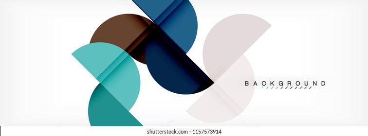 Fondo abstracto geométrico moderno - círculos. Plantilla de diseño de presentación comercial o tecnológica, patrón de folleto o volante, o banner web de vector geométrico