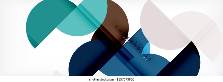 Modern geometrical abstract background - circles. Business or technology presentation design template, brochure or flyer pattern, or geometric vector web banner