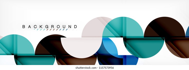 Modern geometrical abstract background - circles. Business or technology presentation design template, brochure or flyer pattern, or geometric vector web banner