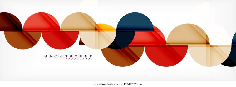 Modern geometrical abstract background - circles. Business or technology presentation design template, brochure or flyer pattern, or geometric vector web banner