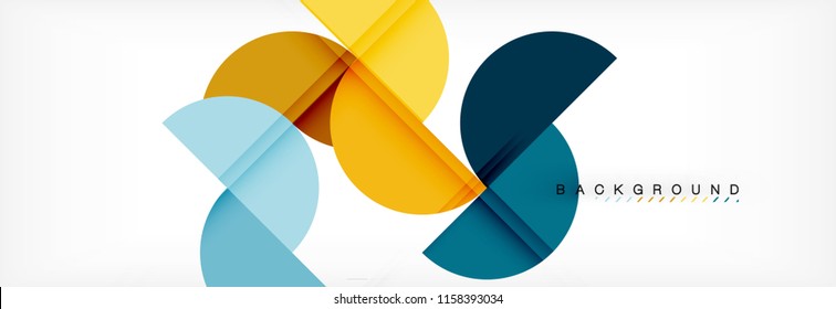 Fondo abstracto geométrico moderno - círculos. Plantilla de diseño de presentación comercial o tecnológica, patrón de folleto o volante, o banner web de vector geométrico