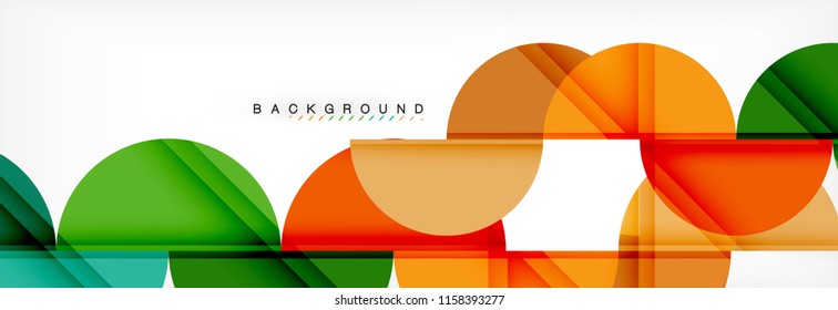 Modern geometrical abstract background - circles. Business or technology presentation design template, brochure or flyer pattern, or geometric vector web banner