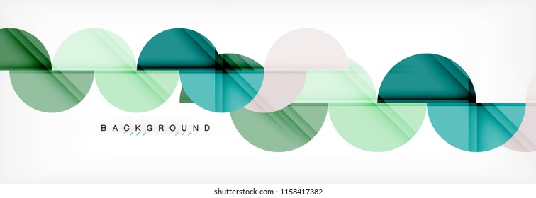 Fondo abstracto geométrico moderno - círculos. Plantilla de diseño de presentación comercial o tecnológica, patrón de folleto o volante, o banner web de vector geométrico