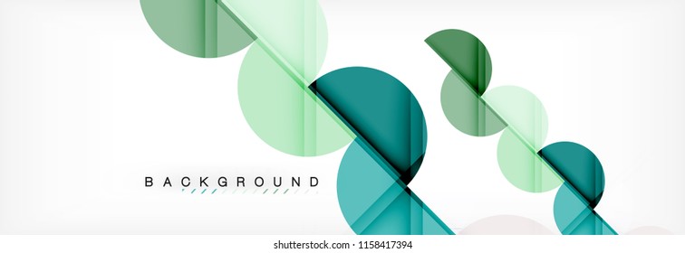 Fundo abstrato geométrico moderno - círculos. Modelo de design, brochura ou padrão de folheto, ou banner web de vetor geométrico